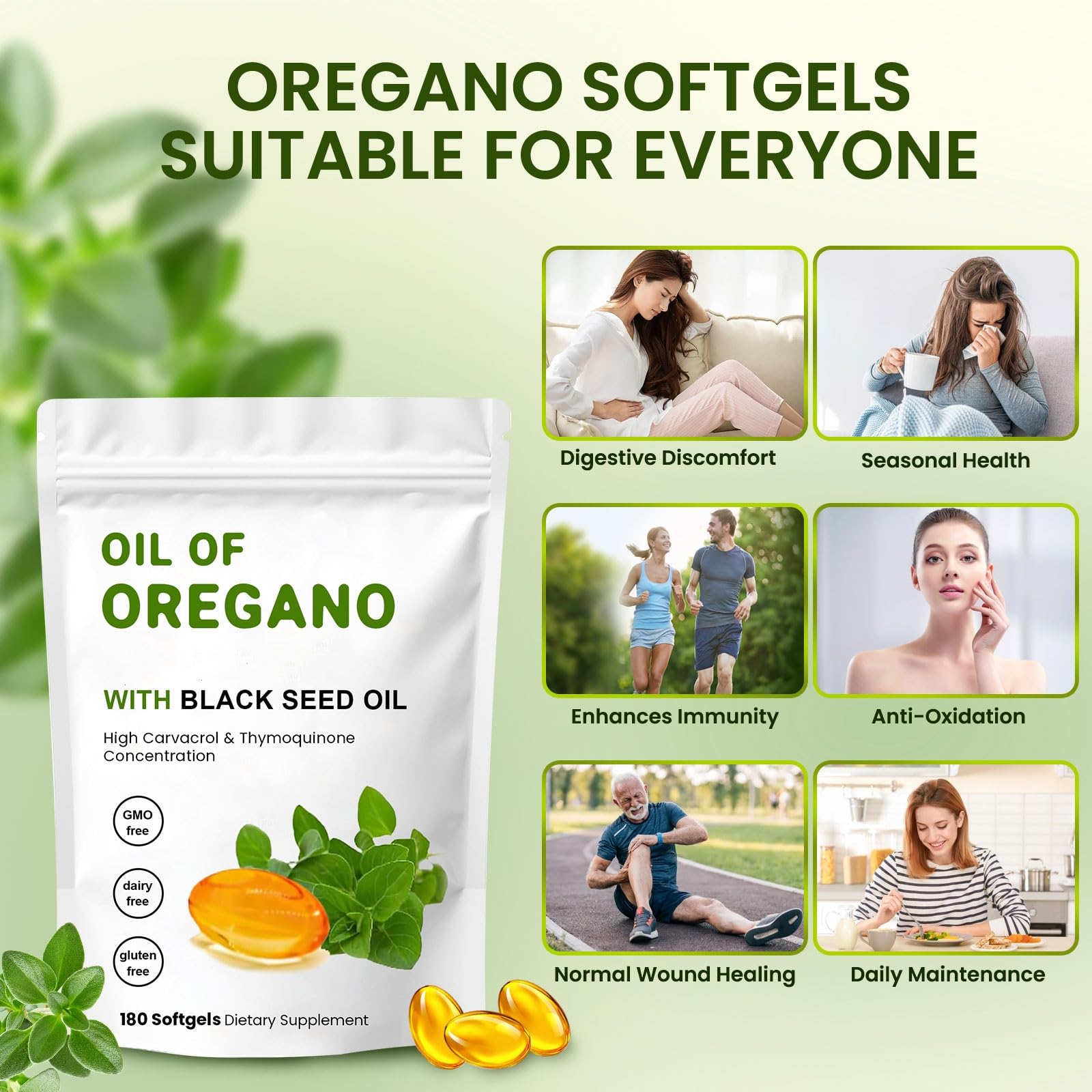 YKJHCSL formule-2-en-1-origan-nigelle: synergie naturelle pour le quotidien.
