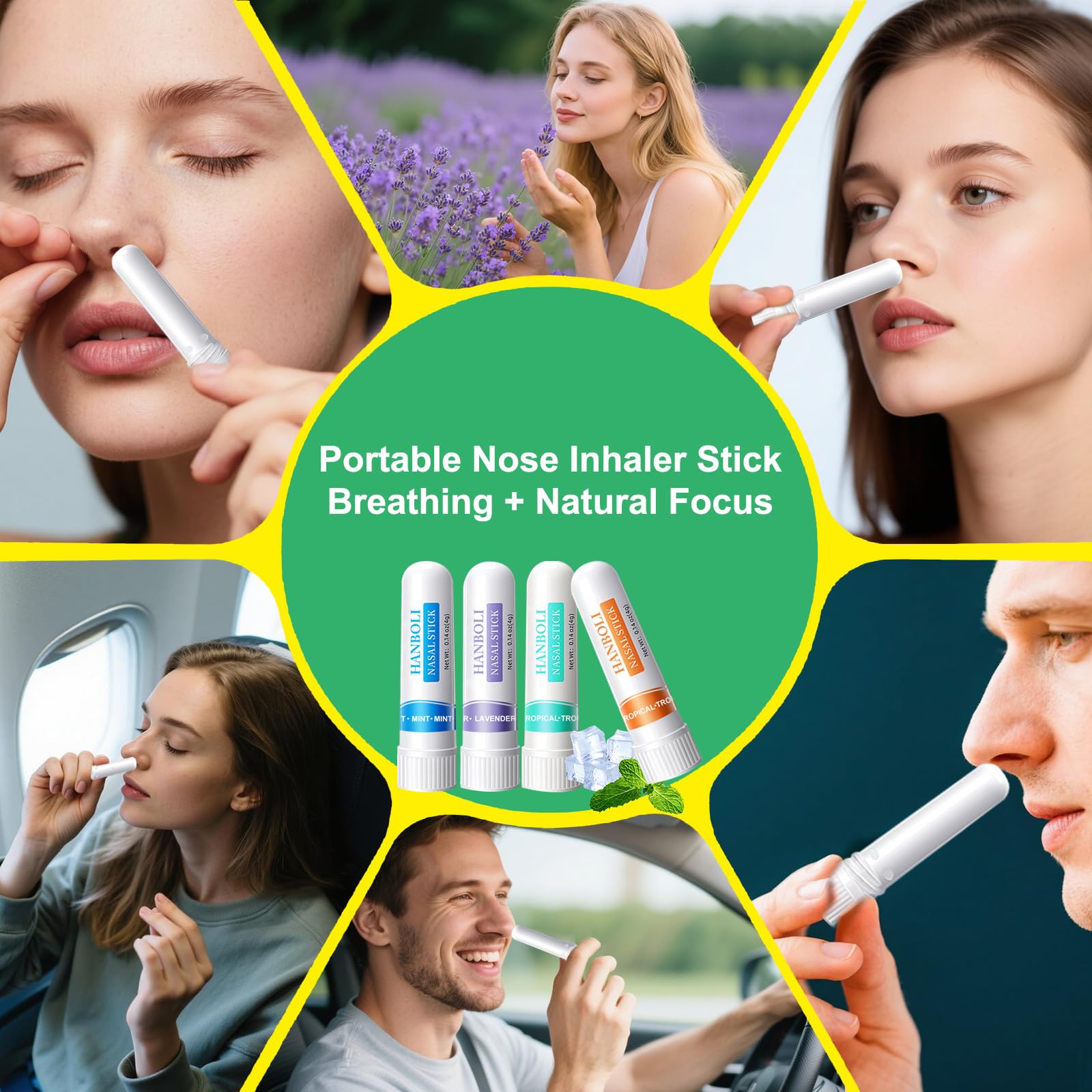 Inhalateur nasal lavande YKJHCSL, effet apaisant et respiration renouvelée