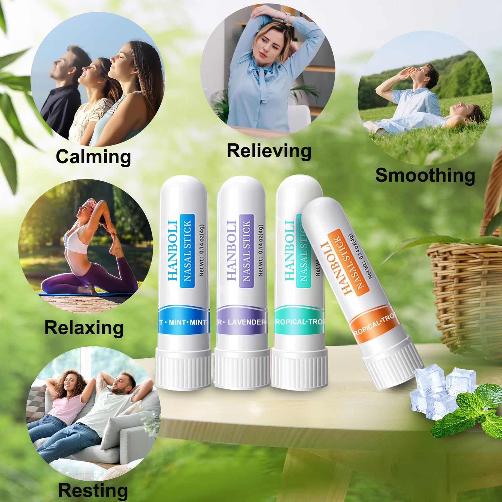 Inhalateur nasal menthe hivernale YKJHCSL, senteur rafraîchissante et énergie durable