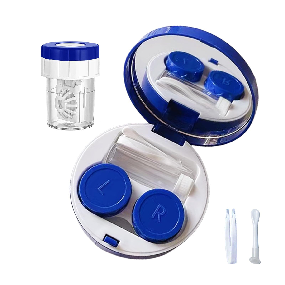 YKuzLx étui lentilles pack voyage bleu, rangement pratique.