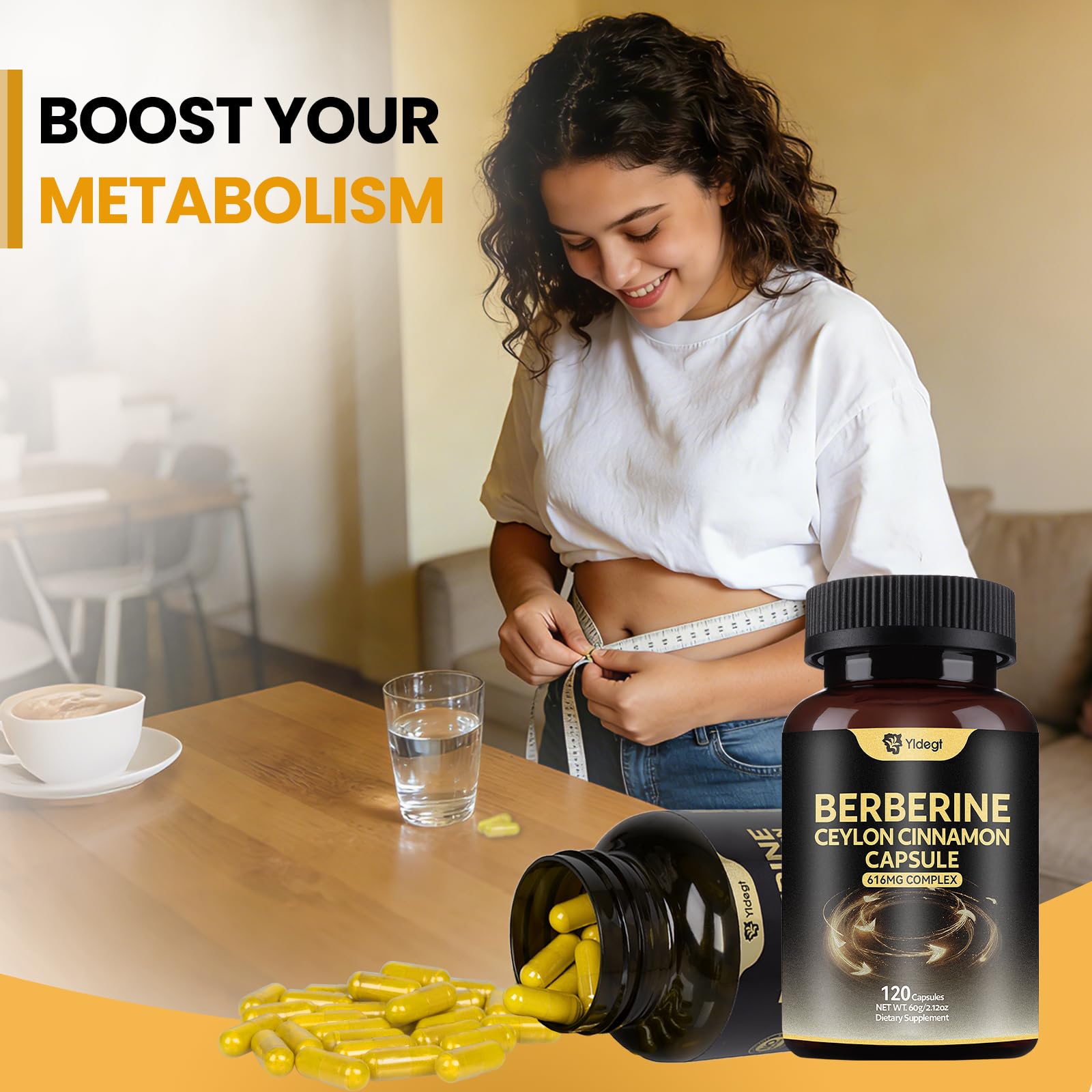 Capsules Yldegt Berberine Curcuma Ceylan – curcuma bio pour antioxydants potentiels.