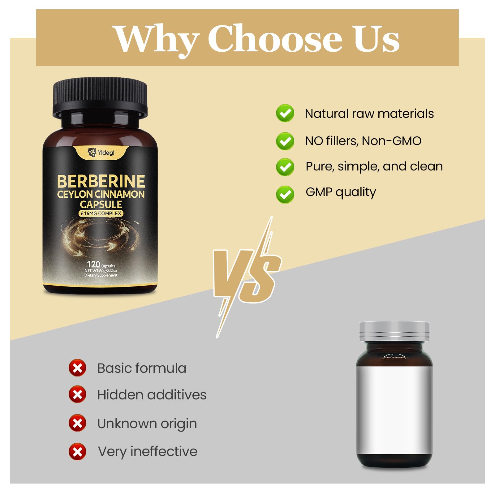 Capsules Yldegt Berberine Microbiome Equilibre – soutien potentiel de l'équilibre intestinal.