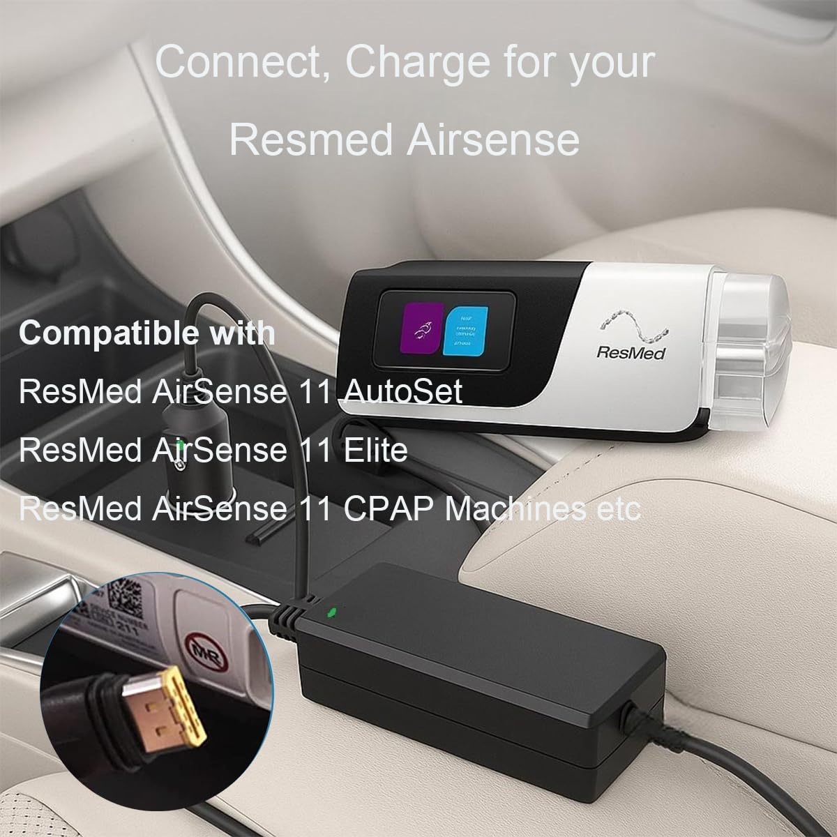 YLNYEUI Alimentation 12V-24V pour AirSense 11, idéale pour camping et voyages
