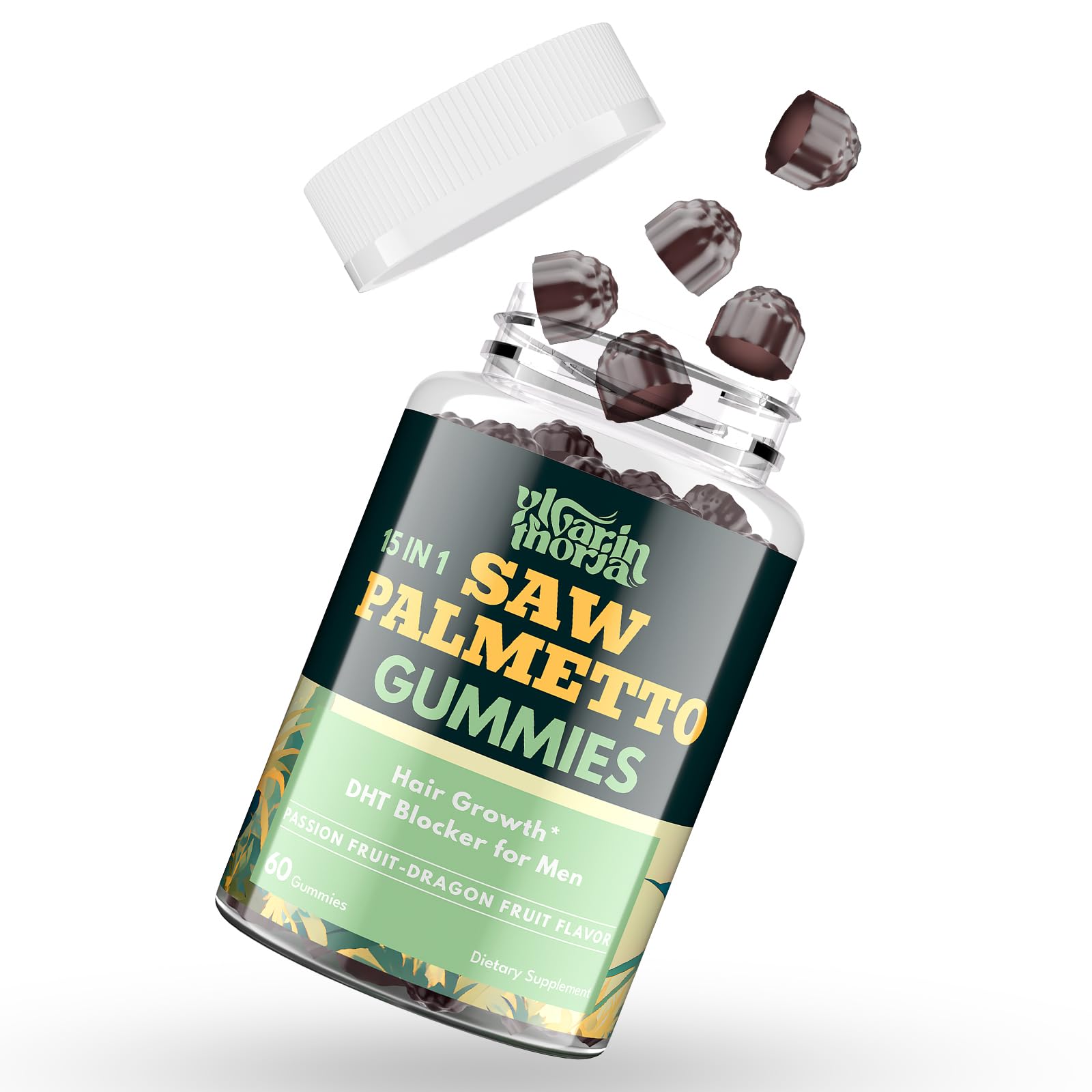 Gommes palmetto YLVARIN THORIA dans la bouteille, saveur fruits exotiques pour énergie potentielle.