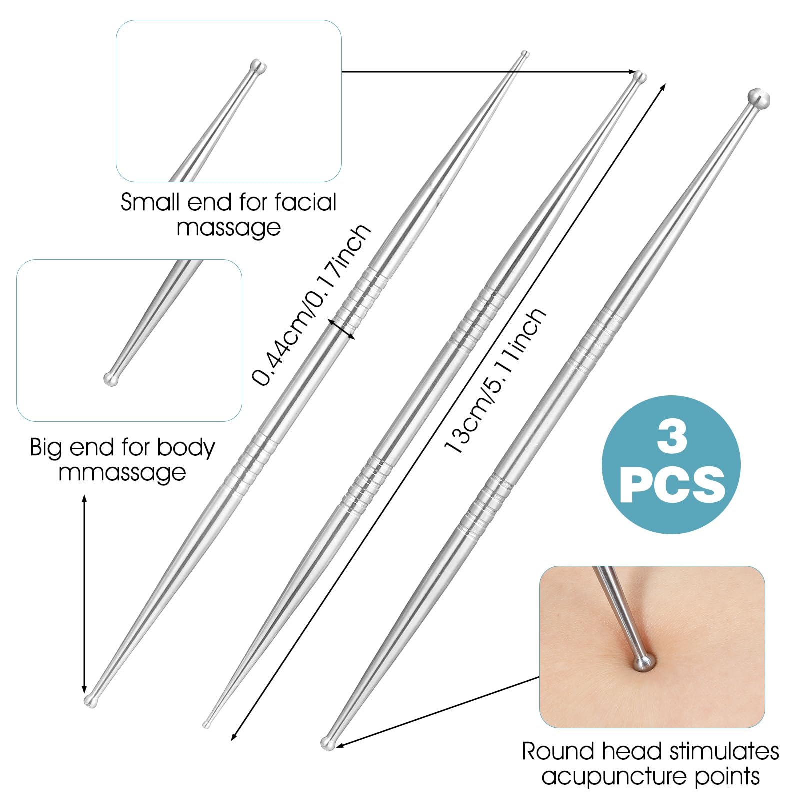 Ymapinc Outil de réflexologie visage pour un massage précis des muscles faciaux.
