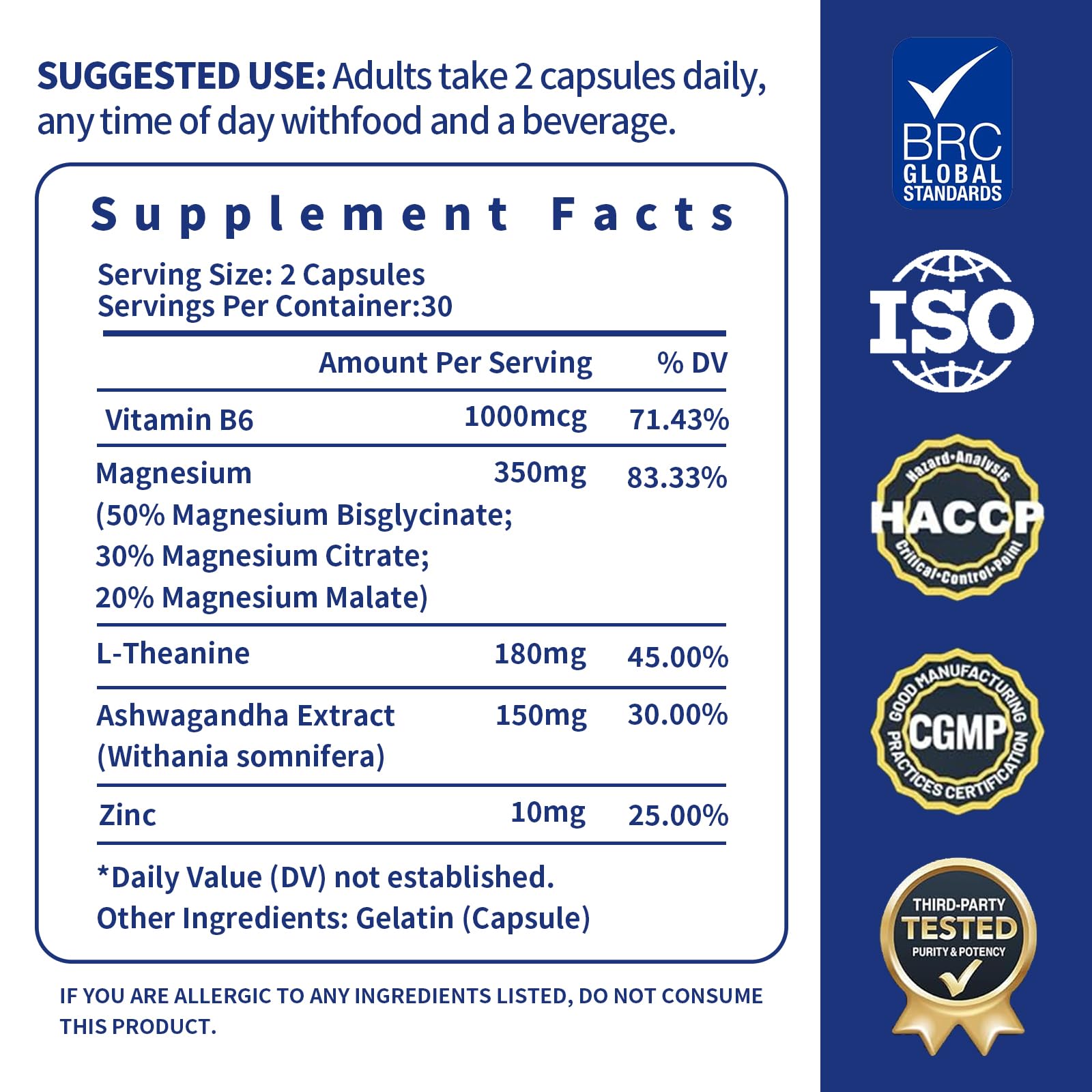 YMINGKJ Magnesium Complex – etiquette produit, informations claires sur le magnésium