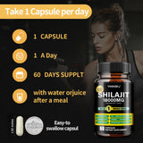 Présentation en bouteille YMINGKJ Shilajit pour routine bien-être.