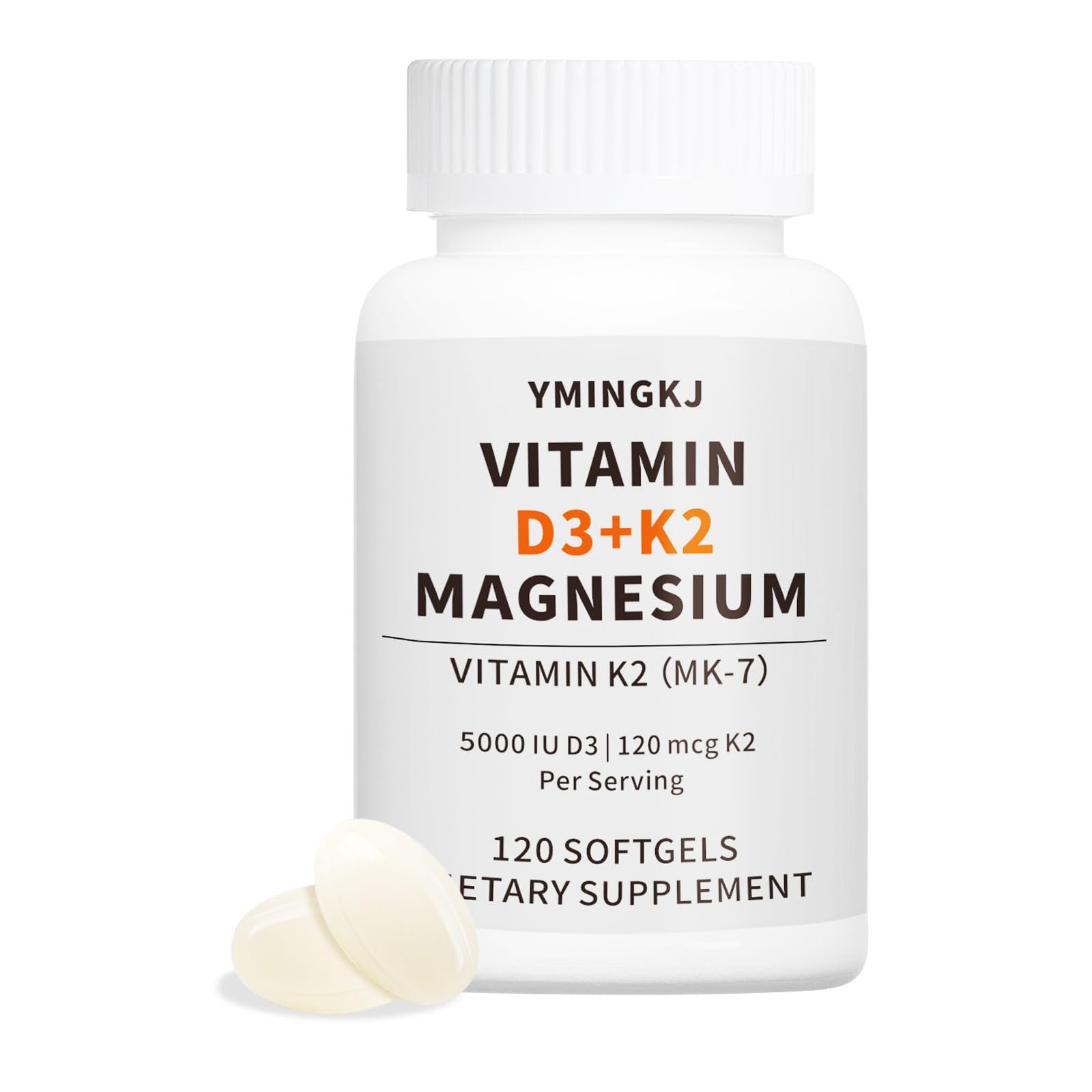 YMINGKJ vitamine D3 K2 5000UI - bouteille: soutien immunitaire potentiel et énergie.