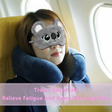 Utilisation en avion avec le masque Koala gris Ynaize pour se détendre.