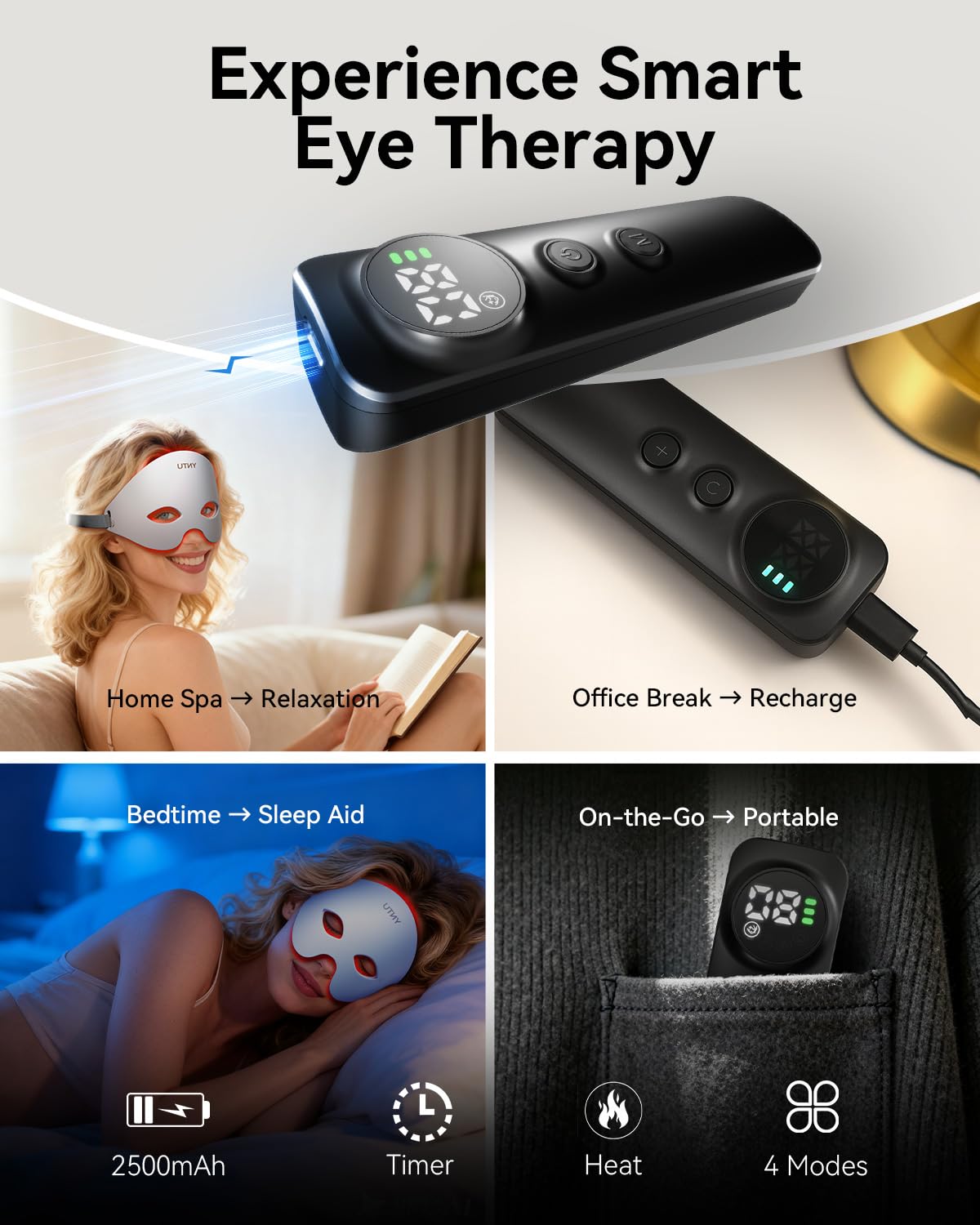 Masque YNTU yeux con confort — bande reglable et ajustement sûr