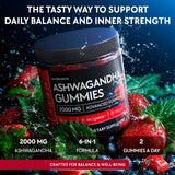 Étiquette YoGlobalance Ashwagandha, montrant une formule vegan et sans sucre.