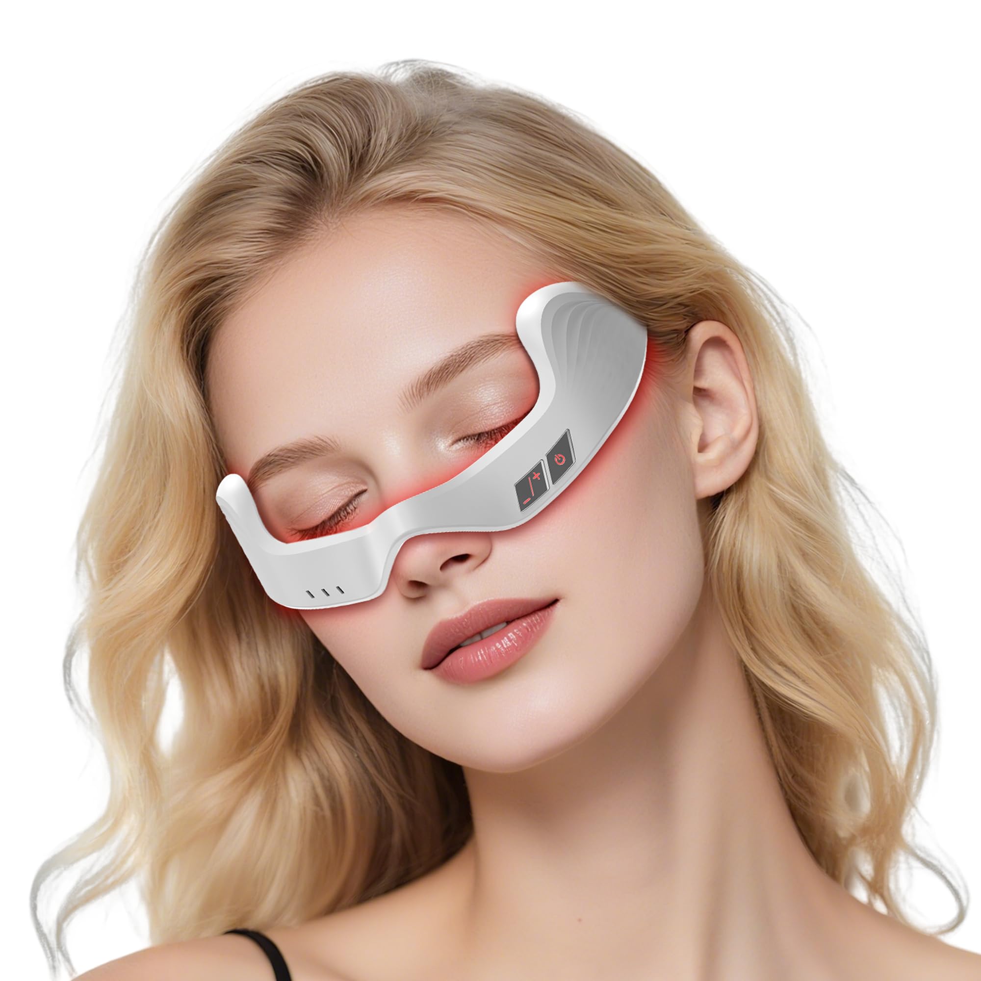 Lunettes YOEYOU lumière rouge ciblant le contour des yeux pour un regard plus frais.