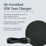 Chargeur sans fil Yogasleep pour Rohm+, sûr et polyvalent, prêt rapidement.