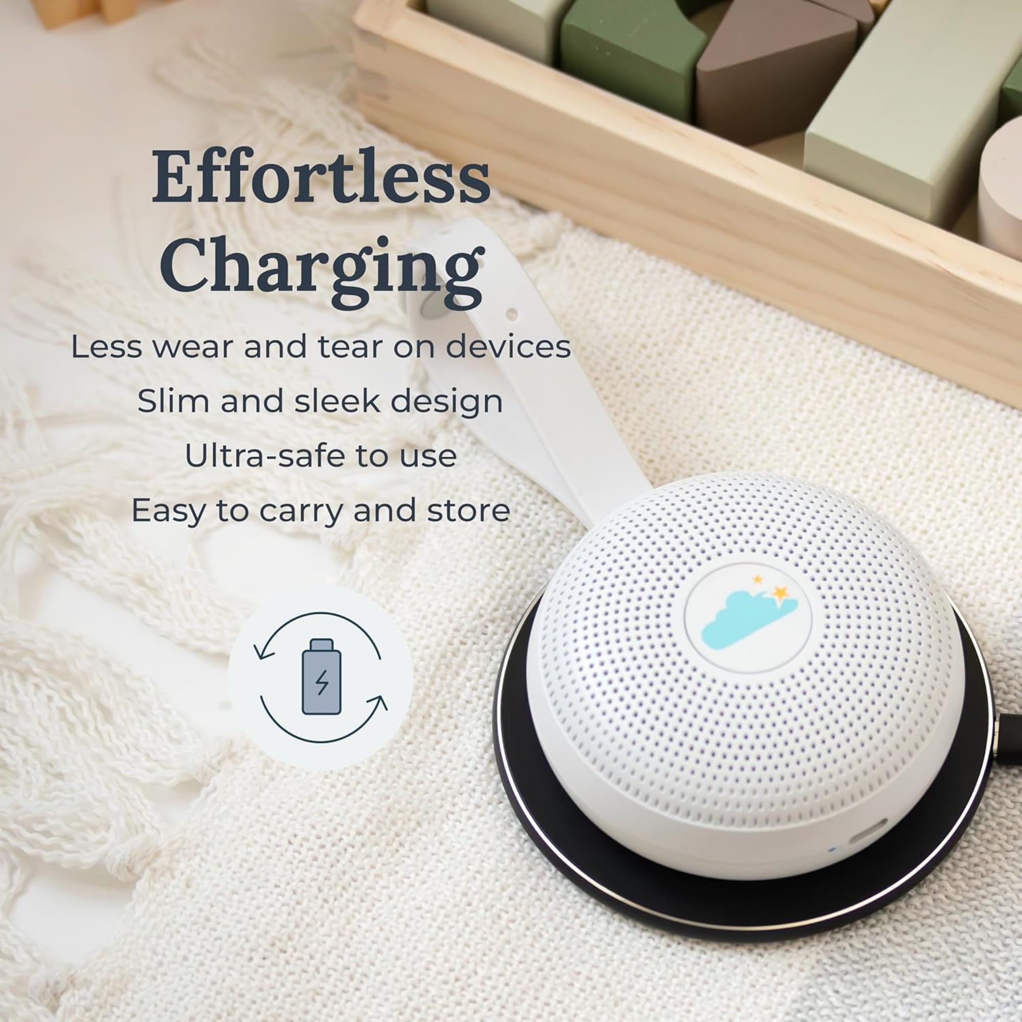 Chargeur sans fil Yogasleep compatible Samsung Galaxy et Android.