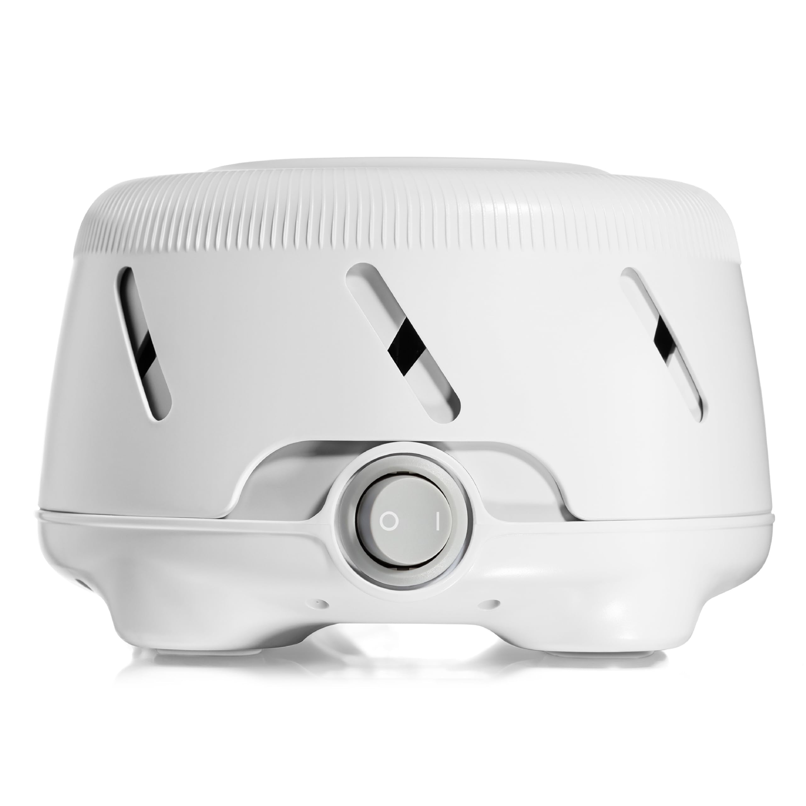 Yogasleep Dohm Uno, vue frontale en blanc, bruit blanc naturel propice au sommeil.