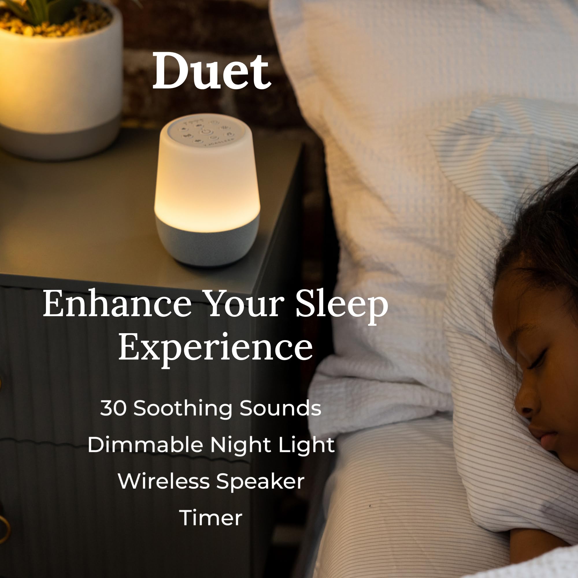 Yogasleep Duet diffusion sans fil et lecture facile de vos musiques nocturnes.