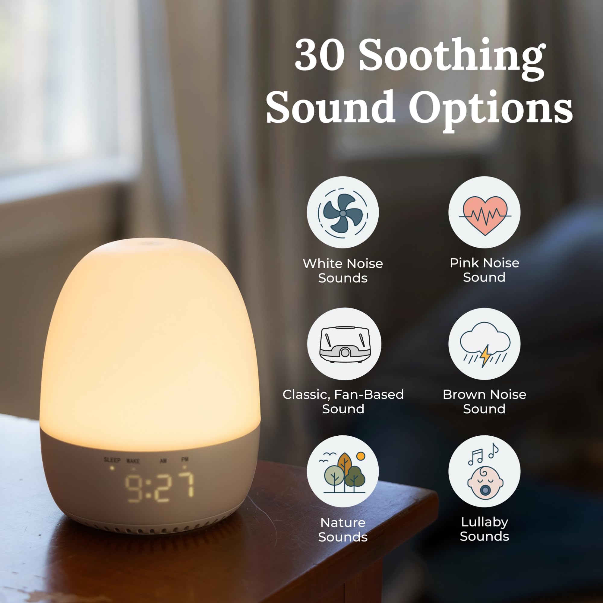 Yogasleep Light to Rise, bruits apaisants et Dohm pour une ambiance calme.