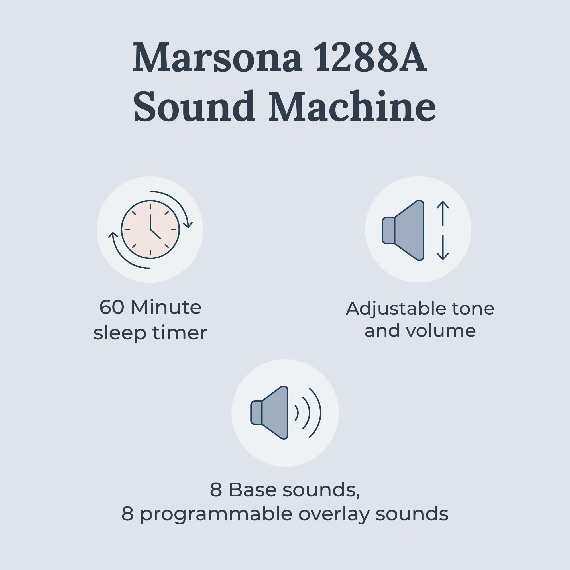 Yogasleep Marsona offre 8 sons de base pour créer une ambiance calme et propice au repos.