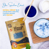 Bocal contenant Yogi Super Foods Spiruline Bleue pour usage quotidien.