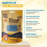 Bol de mélange avec Yogi Super Foods Spiruline Bleue pour petit-déjeuner coloré.