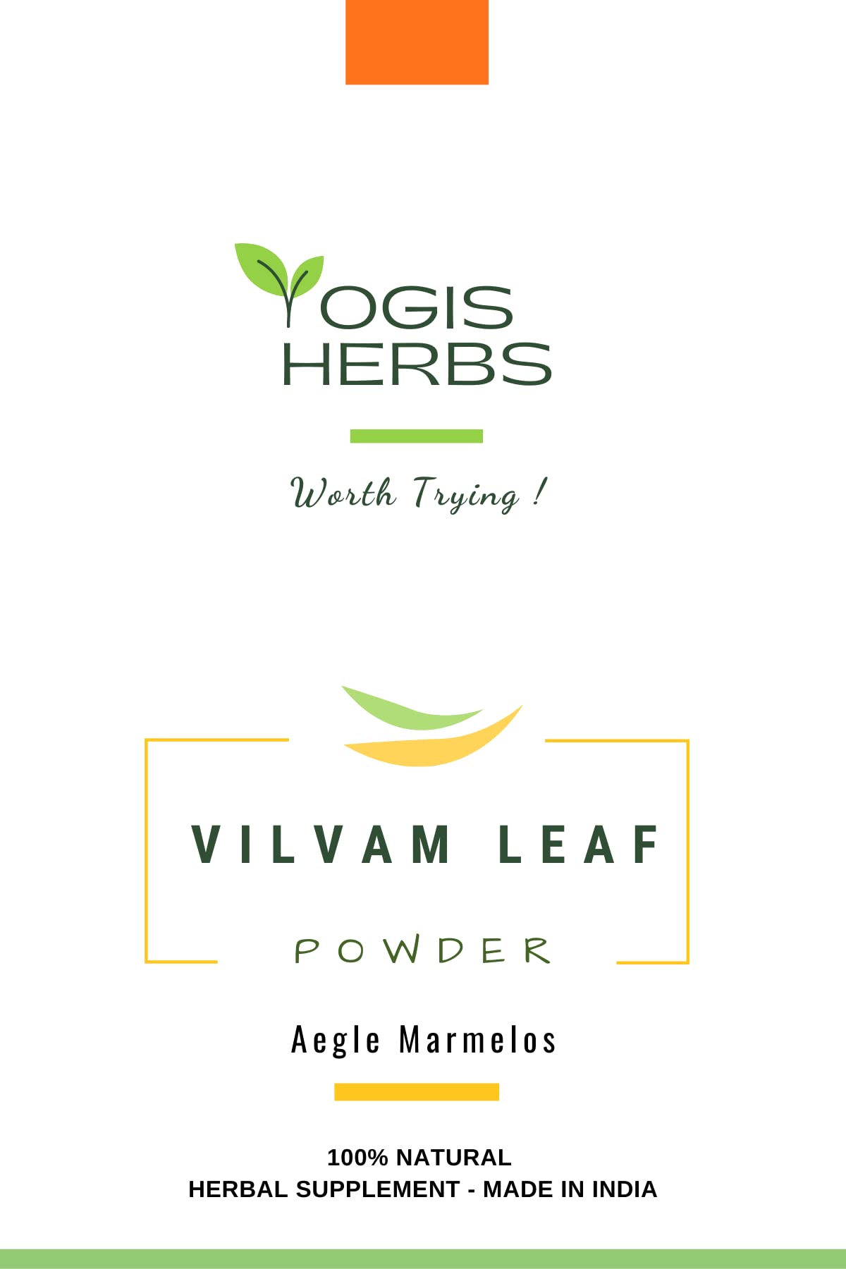 YOGIS HERBS Poudre Vilvam, texture fine prête à être mélangée dans une boisson.