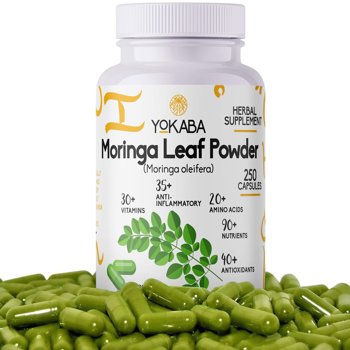 Yokaba Moringa: capsules Moringa 250 pour un apport nutritionnel pratique et énergie naturelle.