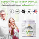 Yokaba ingrédients-vitamines-moringa: nutriments clés et antioxydants dans chaque capsule.
