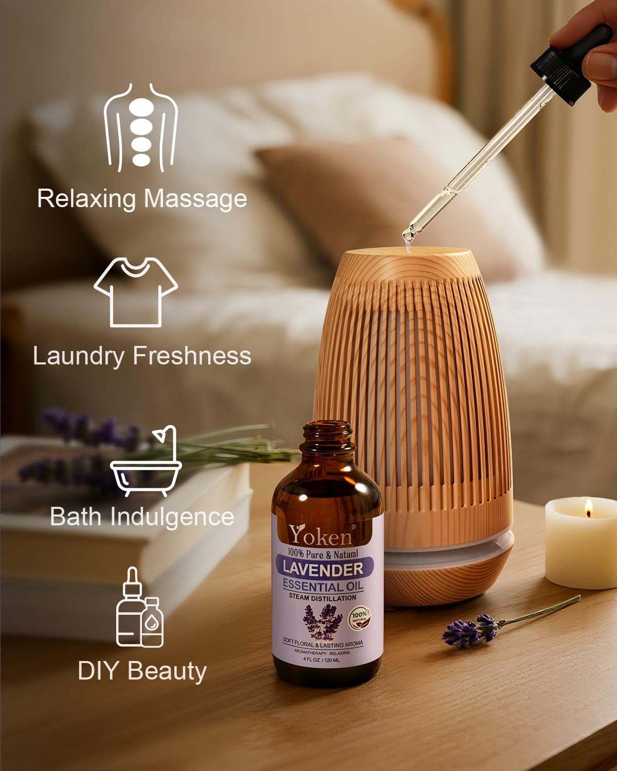 Savon lavande Yoken, parfum doux pour soins maison
