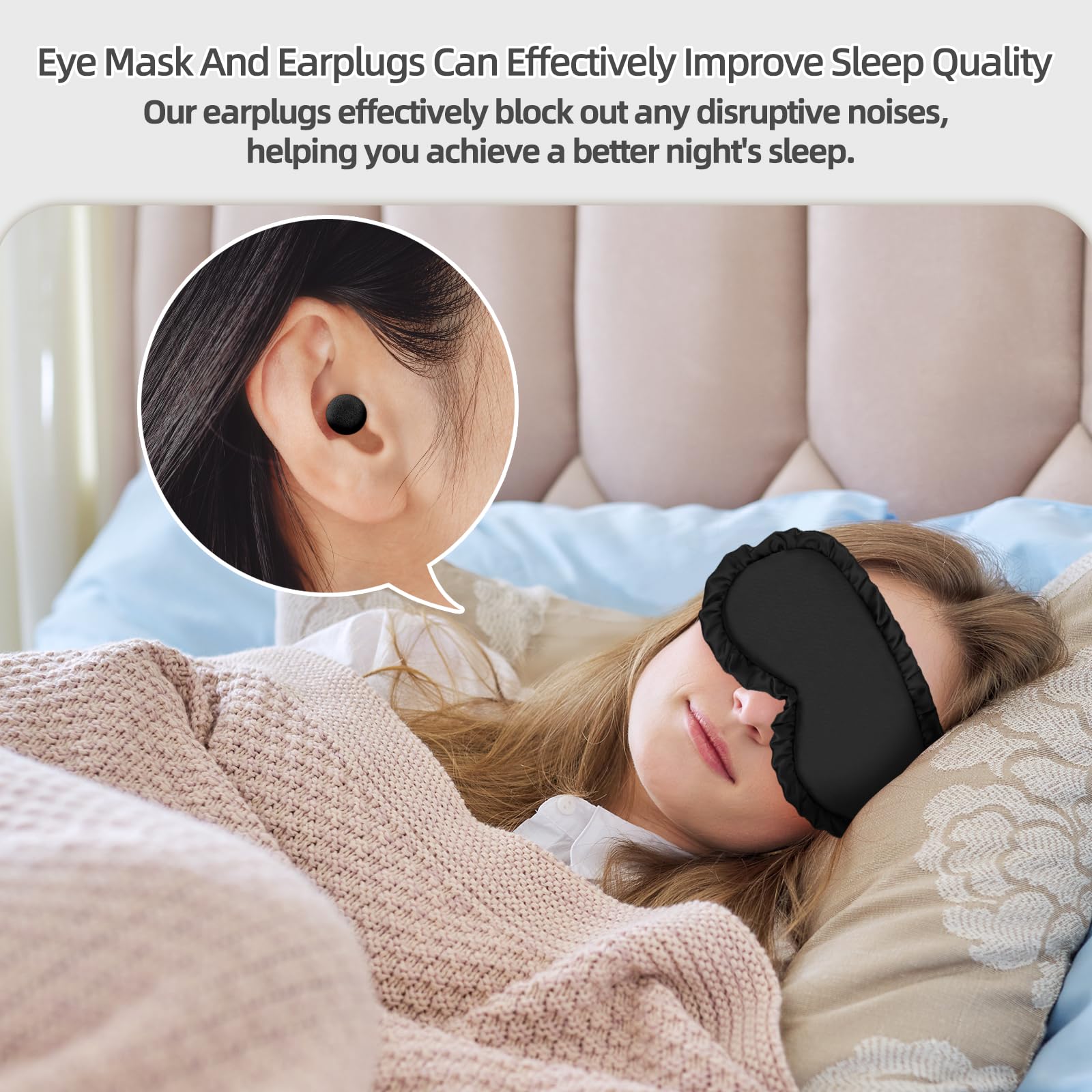 Yonchic utilisation voyage noir: parfait pour dormir en déplacement.