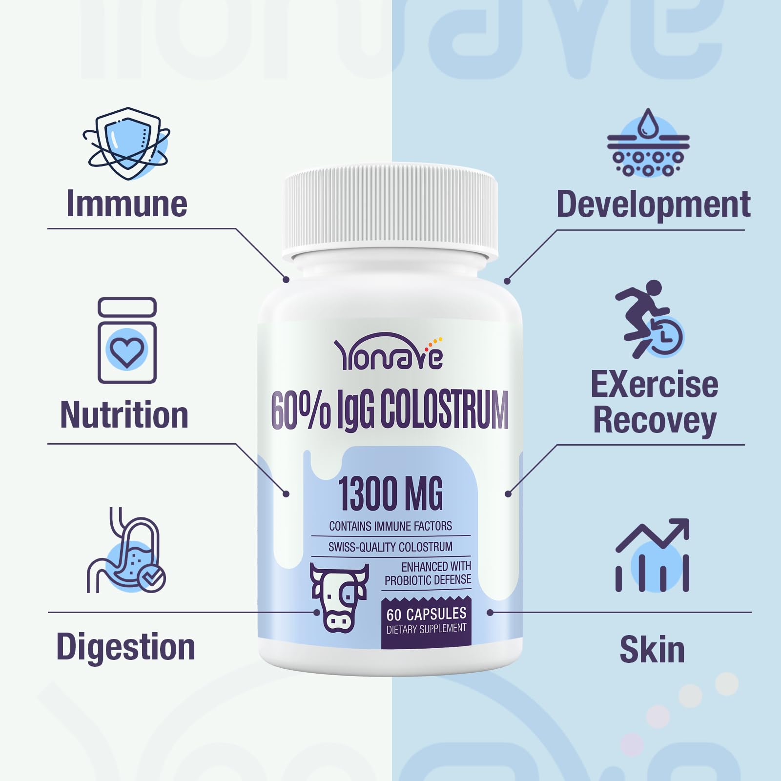 Yonrave Colostrum Bovin qualité suisse, production sûre et naturelle.