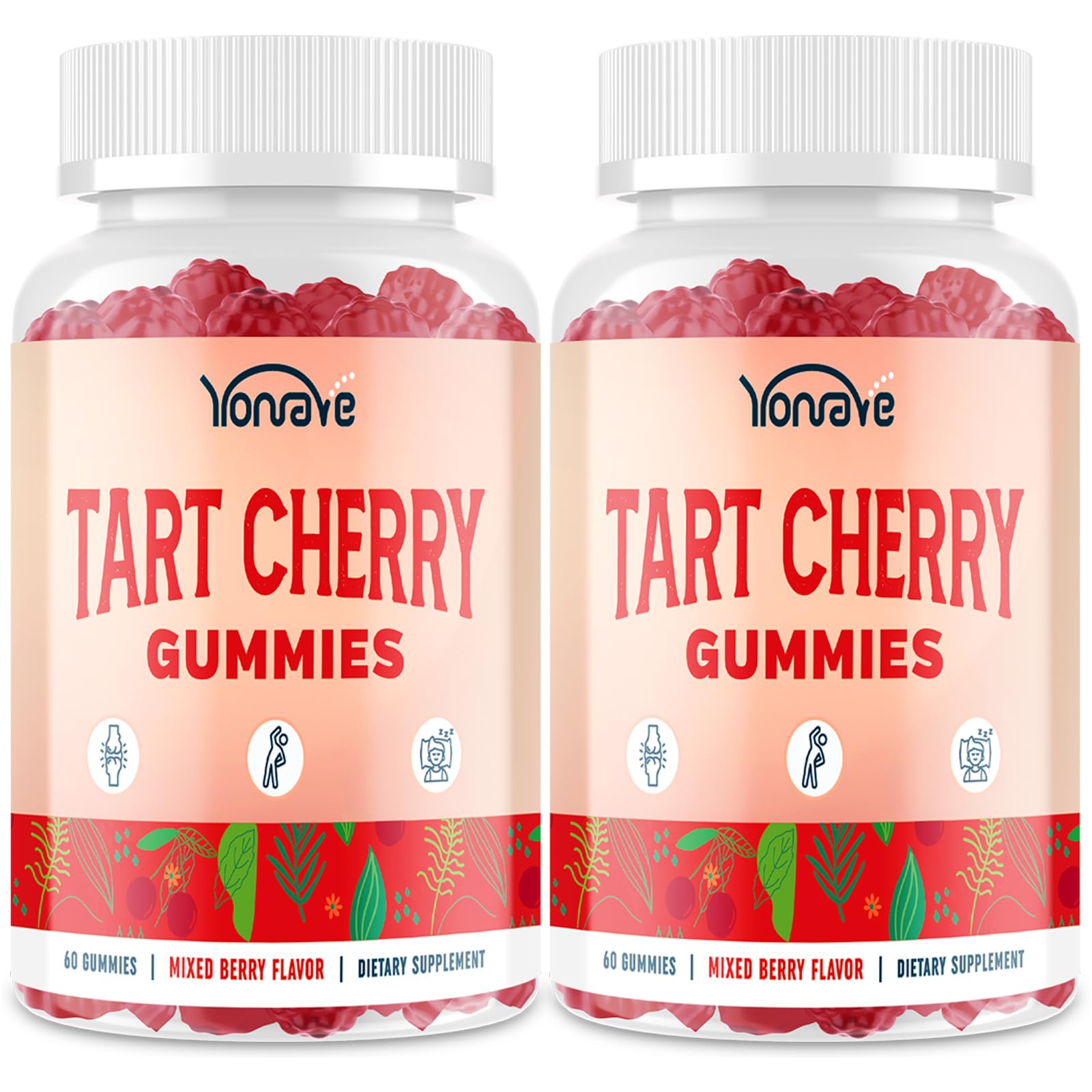 Yonrave gommes cerise-aigre en bouteille, soutien potentiel à l'acide urique.