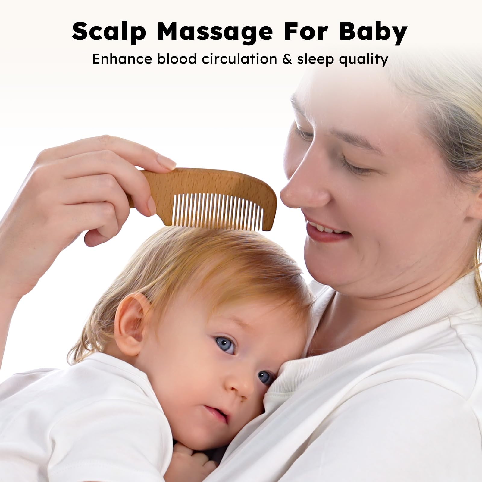 Yoofoss brosse bébé en bois avec trou d'aération pour séchage rapide.