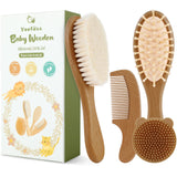 Yoofoss brosse cheveux bébé en bois naturel, douceur pour le cuir chevelu.