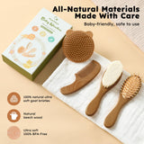 Yoofoss brosse détanglant bébé en bois, démêlage sans tiraillement.
