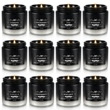 Bougies parfumées YOROXRG – ensemble cadeau 12 pots etain pour ambiance voyage.