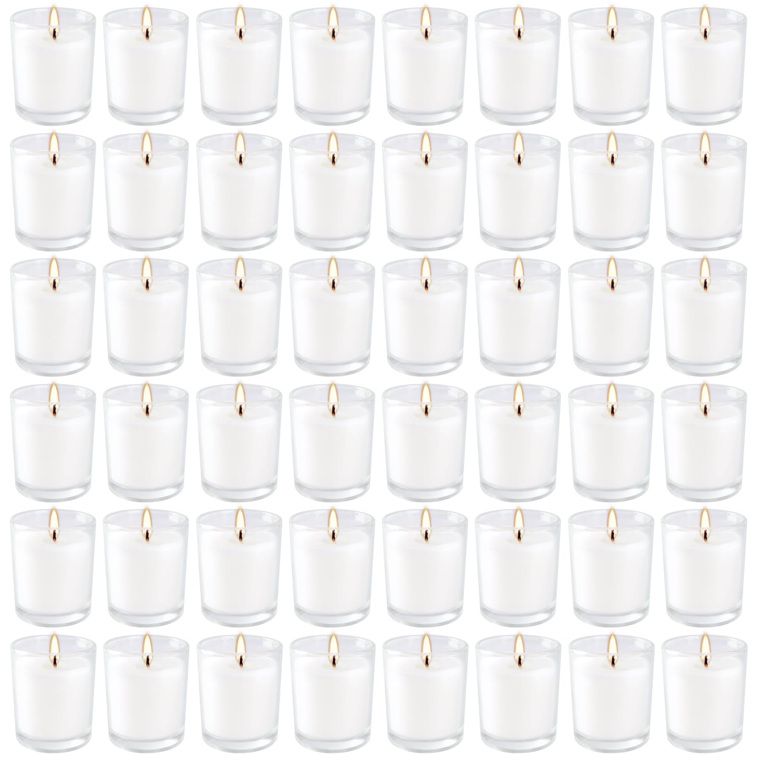 YOROXRG bougies votives blanches en verre clair pour ambiance chaleureuse.