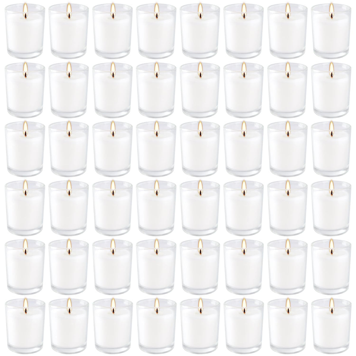 YOROXRG bougies votives blanches en verre clair pour ambiance chaleureuse.