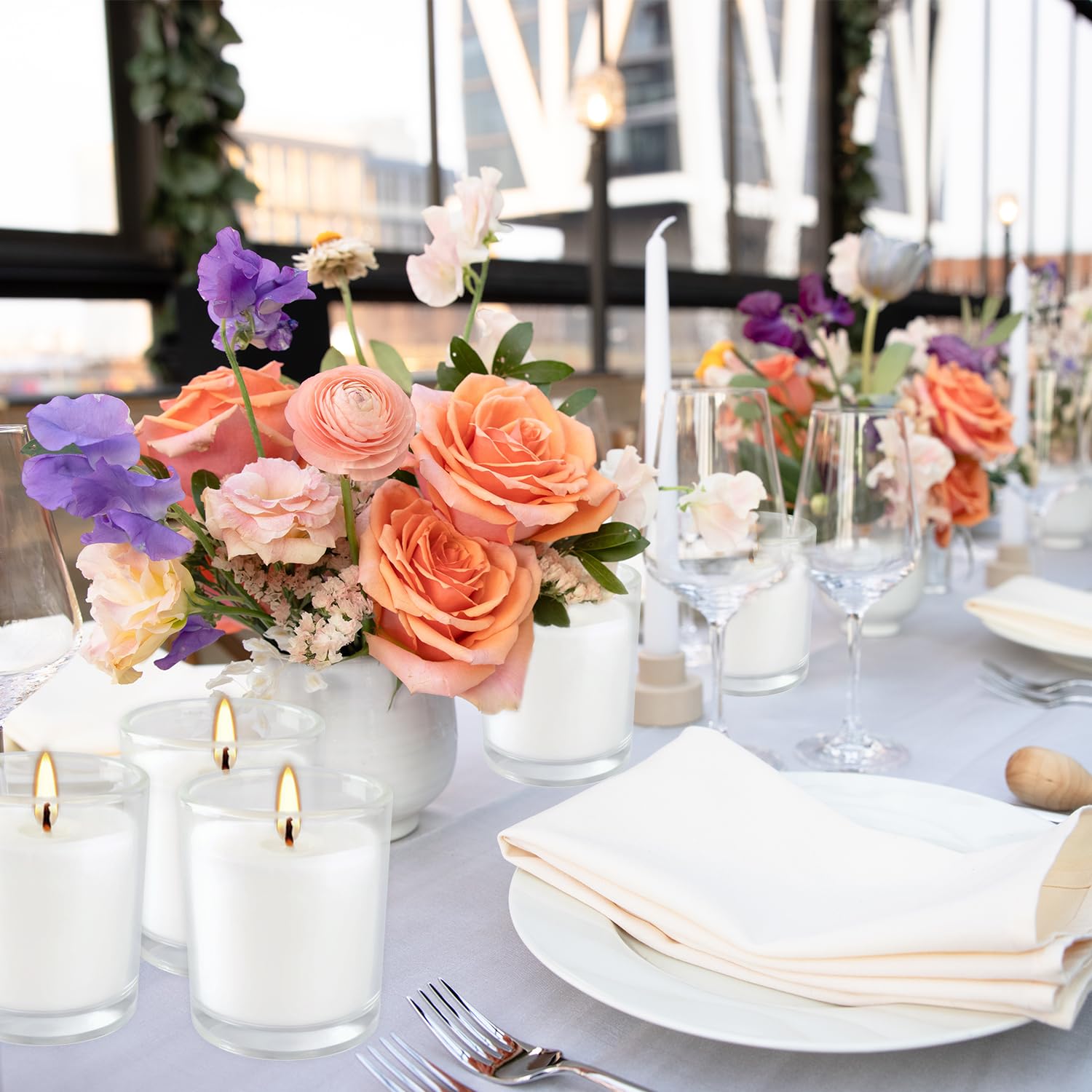 Bougies sans parfum YOROXRG adaptées mariages et fêtes.