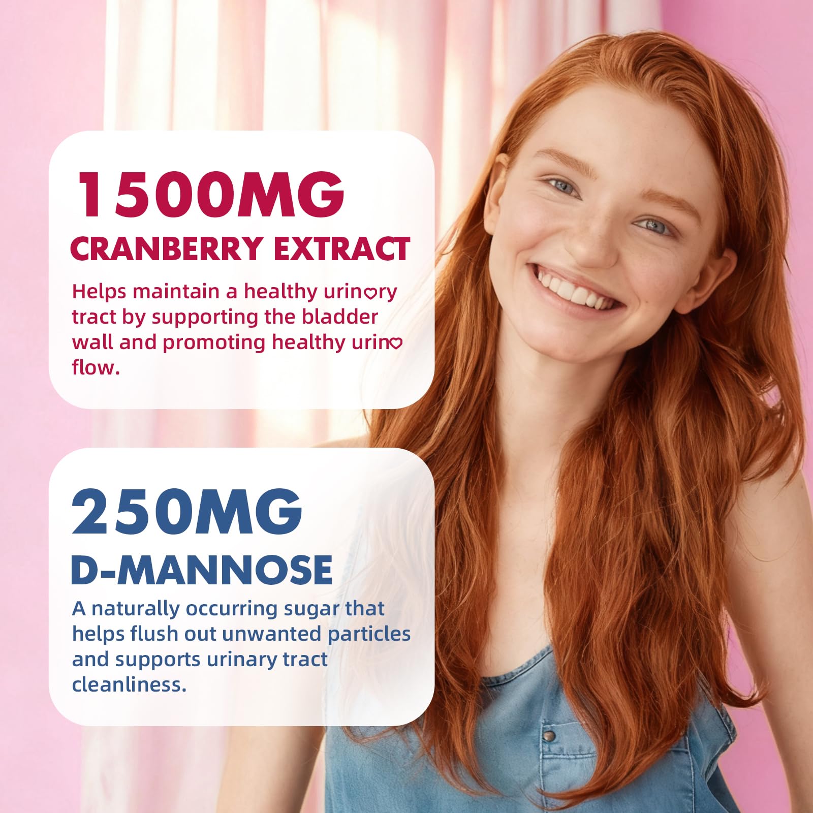 Dosage quotidien recommandé pour Youlikee Cranberry vegan D‑Mannose.