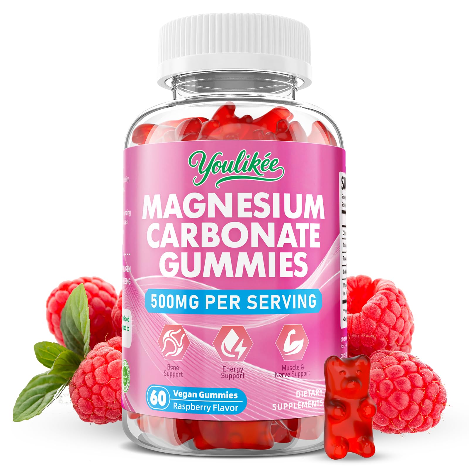 Youlikee gommes magnésium 500 mg emballage pratique pour usage quotidien