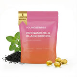 Bouteille YOUNGBERRIES softgels Origan et Nigelle prêt à l'emploi.