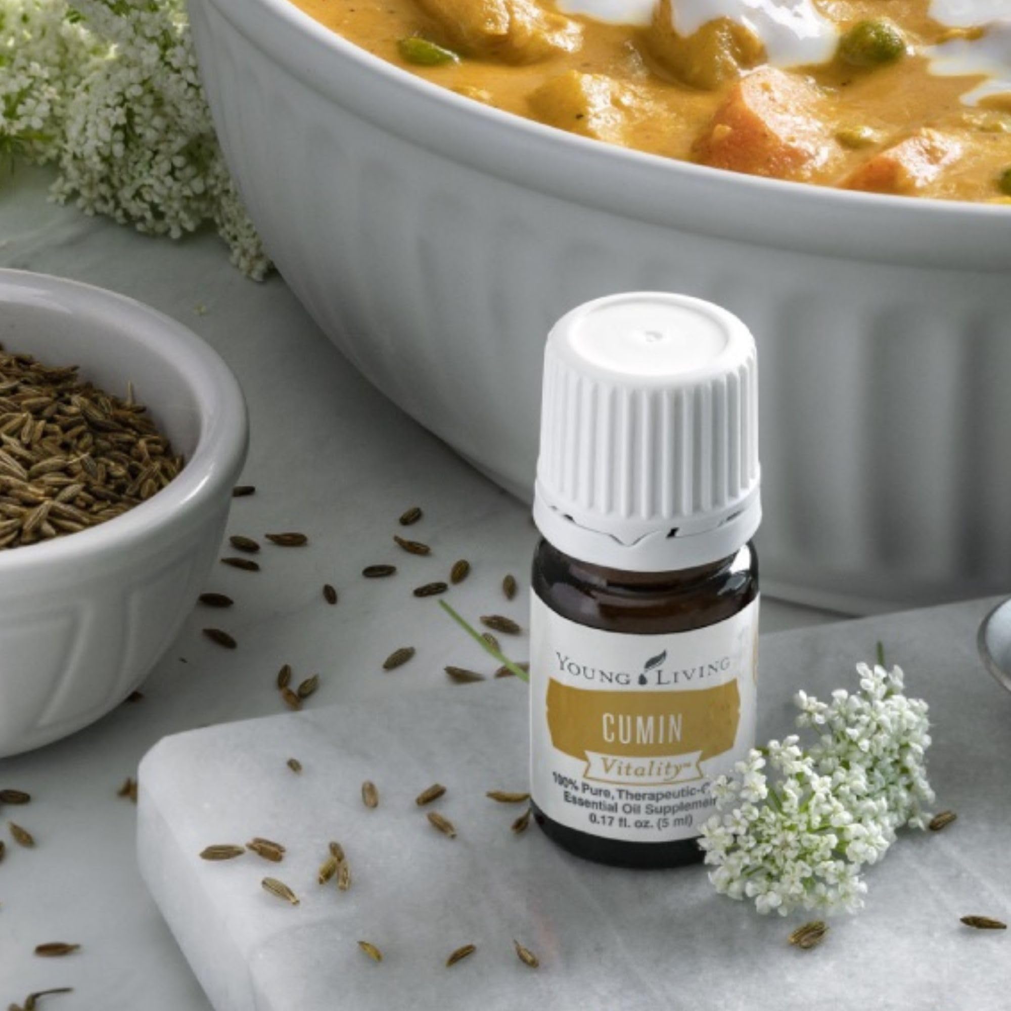 Young Living Cumin Vitality — étiquette claire pour une utilisation quotidienne et précise.