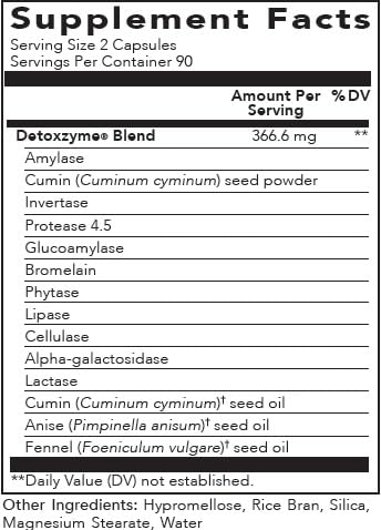 Ingrédients Detoxzyme visibles sur le panneau pour un choix propre.