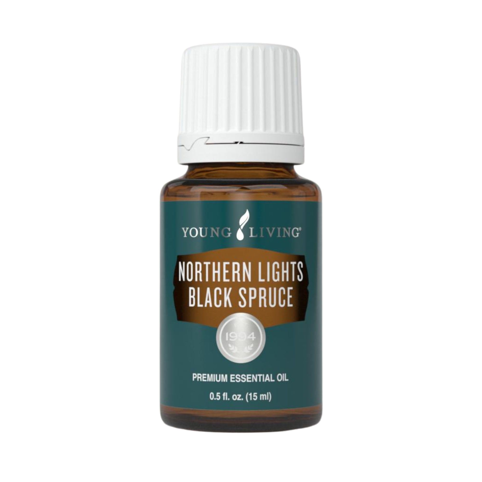 Young Living Épinette Noire des Lumières du Nord – Bouteille 15 ml, arôme clair et pur pour fraîcheur.
