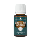 Young Living Épinette Noire des Lumières du Nord – Bouteille 15 ml, arôme clair et pur pour fraîcheur.