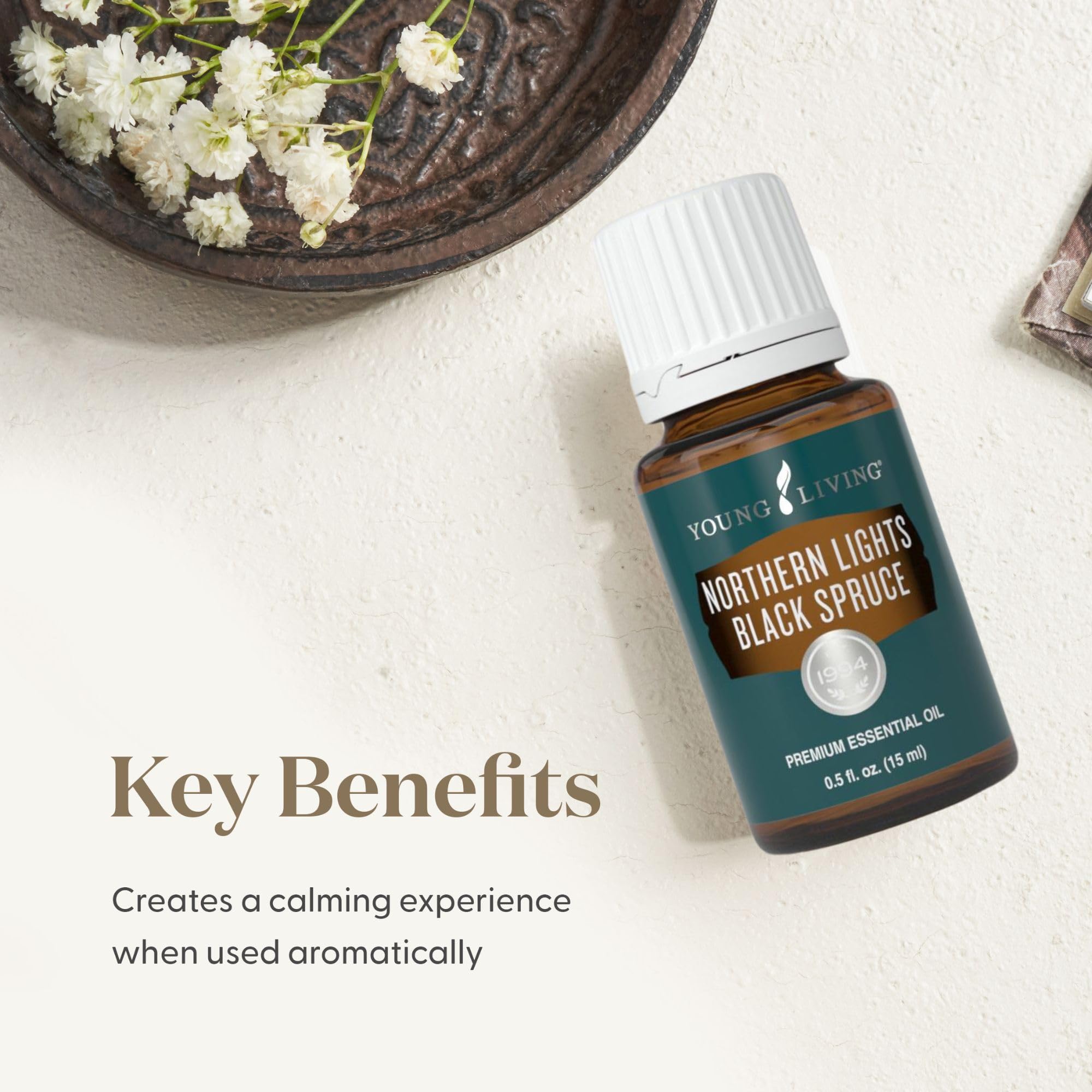 Young Living Épinette Noire des Lumières du Nord – Huile pour massage relaxant et réconfortant.
