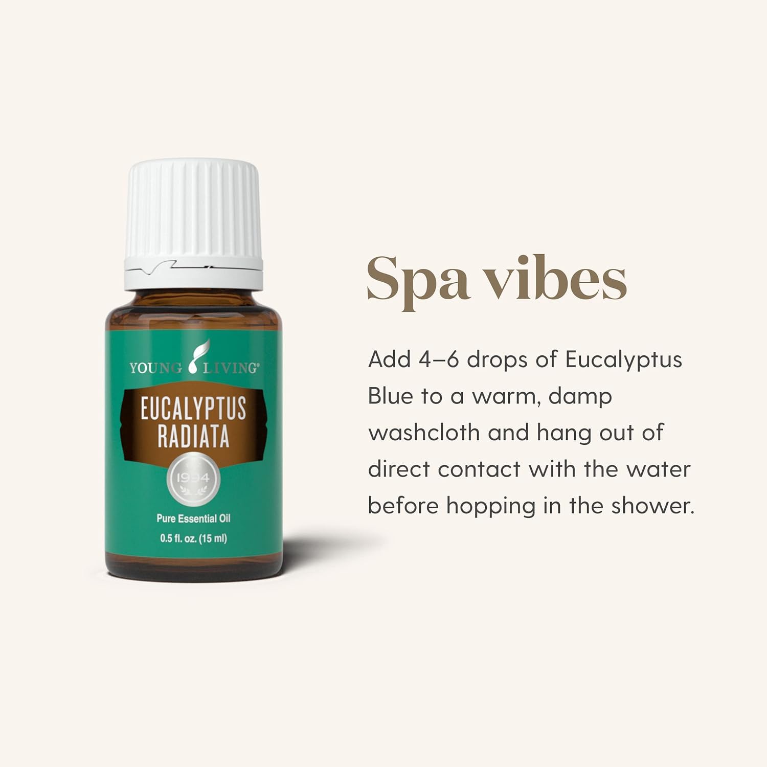 Rituel spa maison avec Eucalyptus Globulus Young Living pour clarté et bien-être.