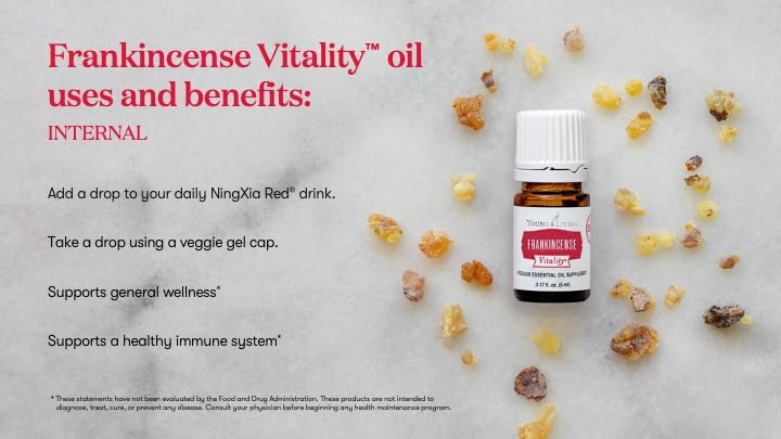 Young Living Frankincense Vitality 5ml, goutte-bouteille, usage ciblé pour détente et concentration.