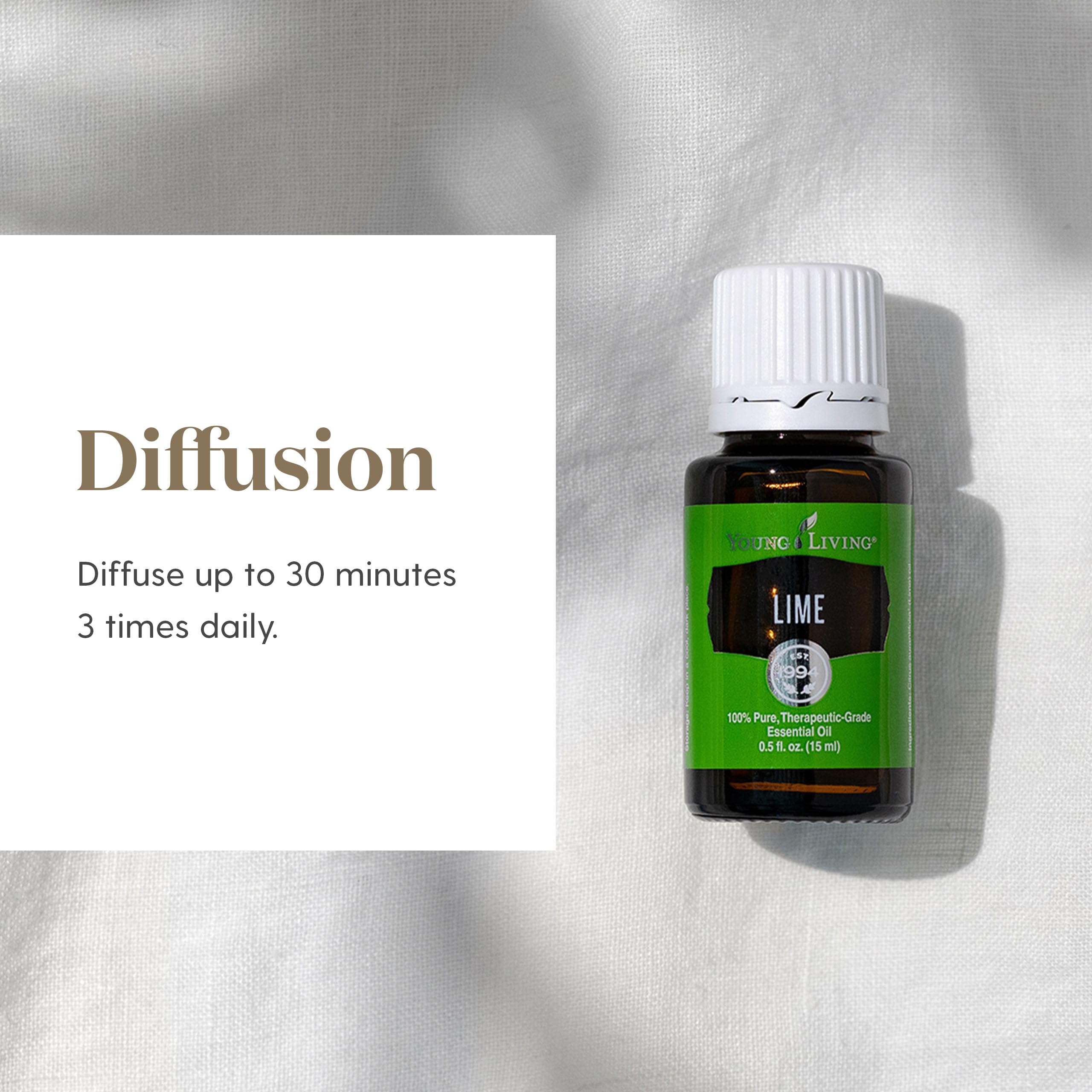 Diffusion dans le salon grâce à l huile citron vert Young Living.