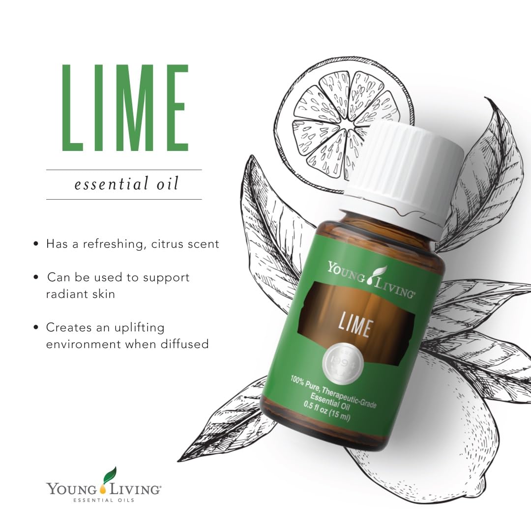 Diffuseur en action avec huile citron vert Young Living pour une ambiance vivifiante.